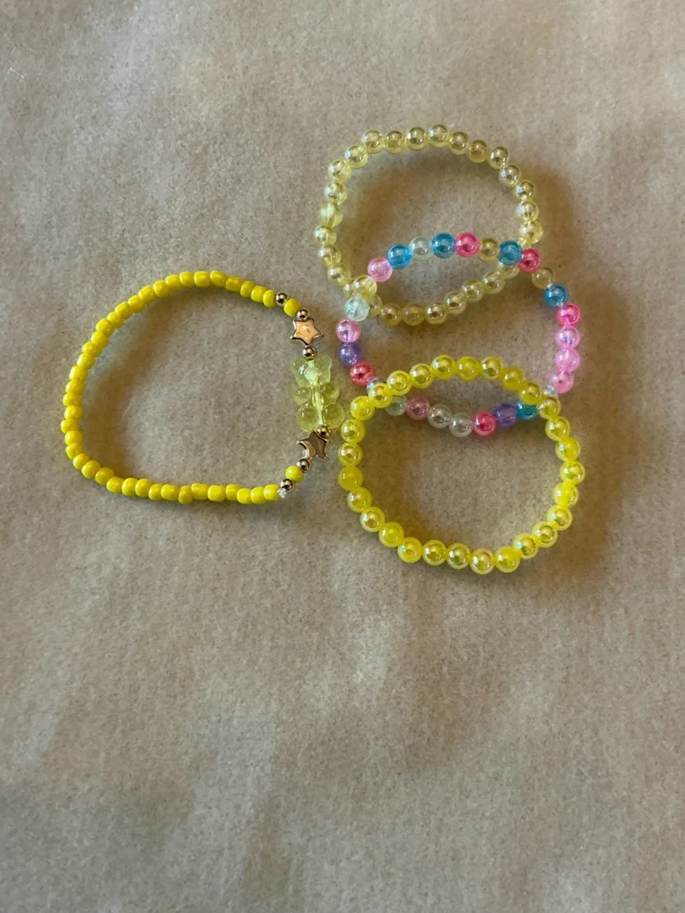 Kids Beaded Stretch Bracelet Set, choose your color set!